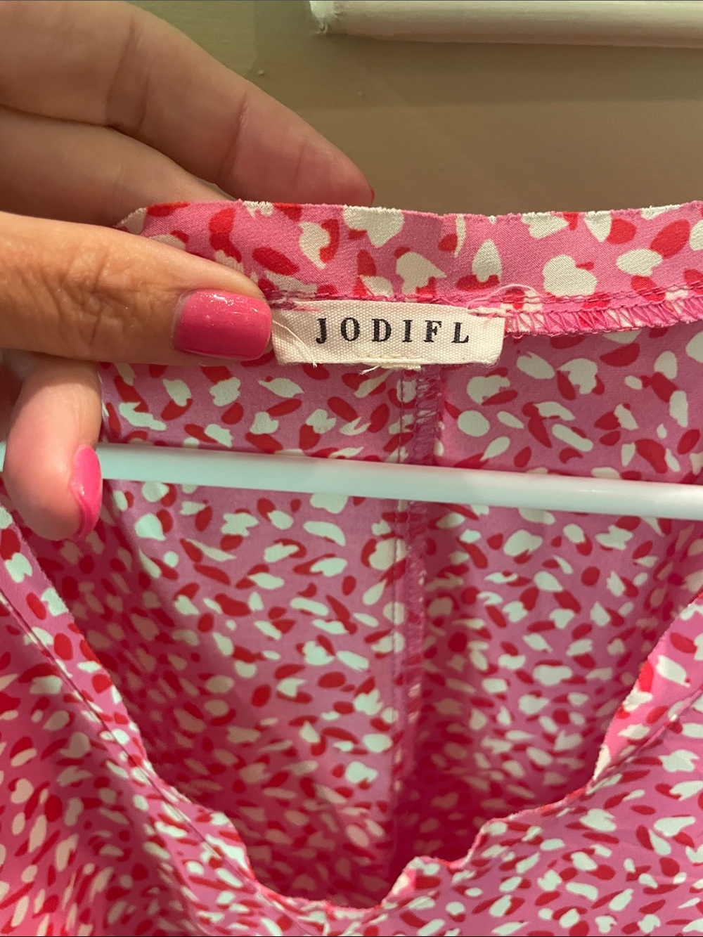 Pink Printed Cap Sleeve Blouse, Large - Picture 3 of 6
